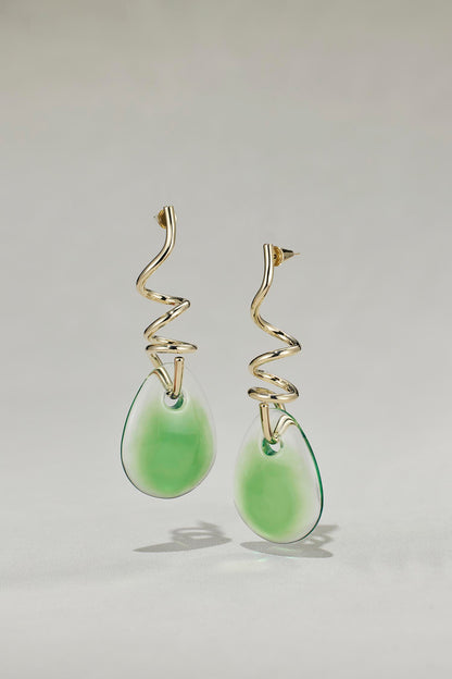 Lucite Twisted Drop Earrings