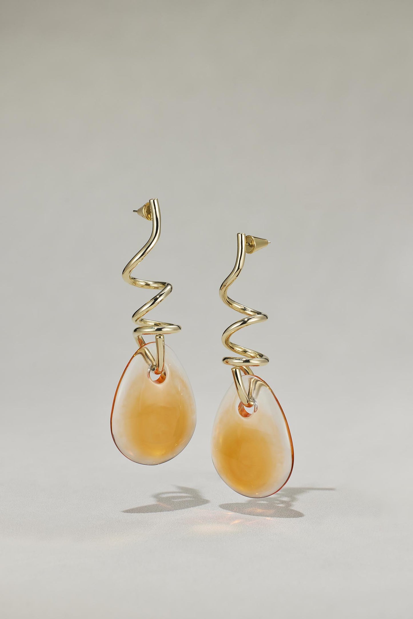 Lucite Twisted Drop Earrings