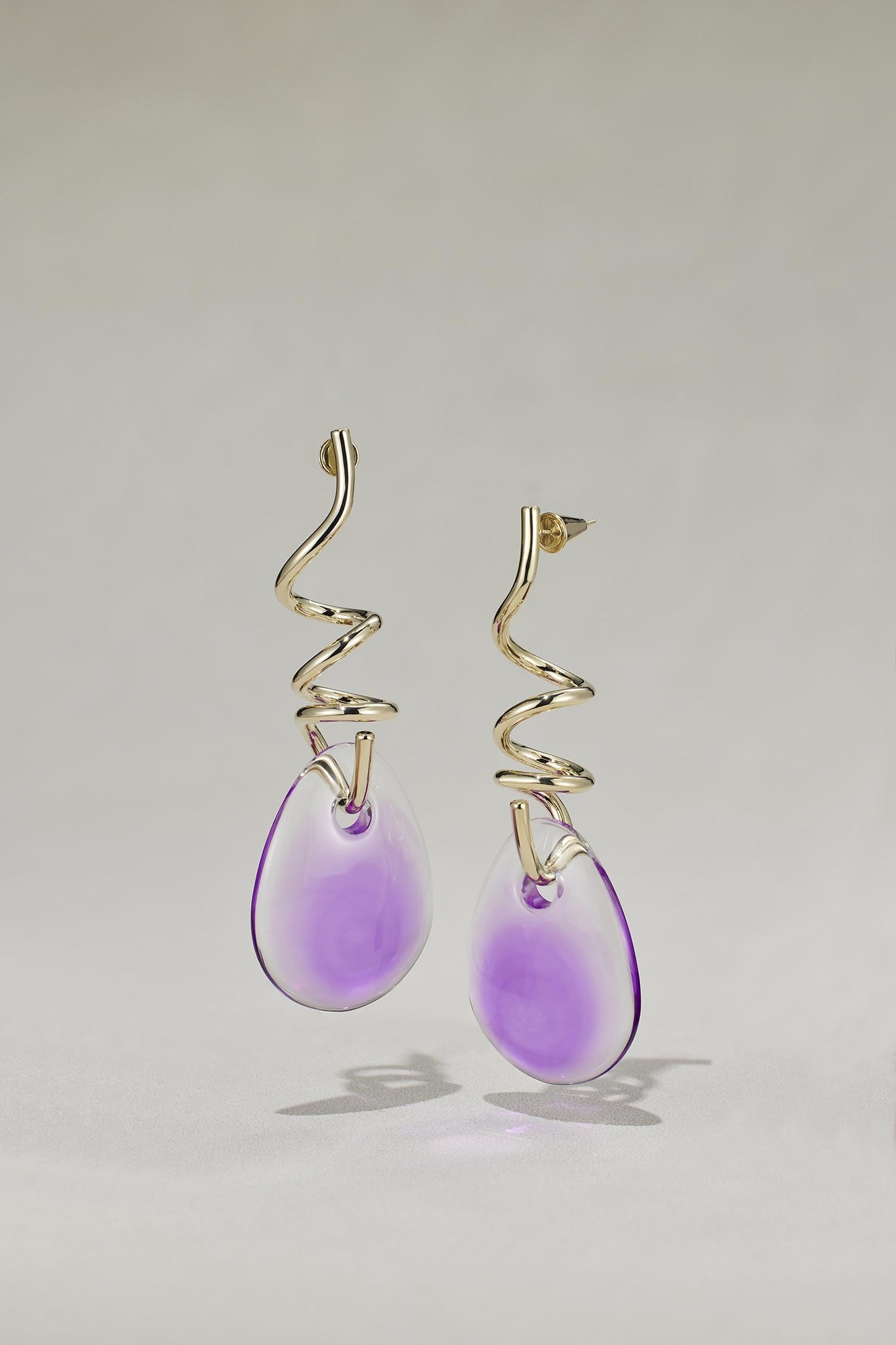 Lucite Twisted Drop Earrings