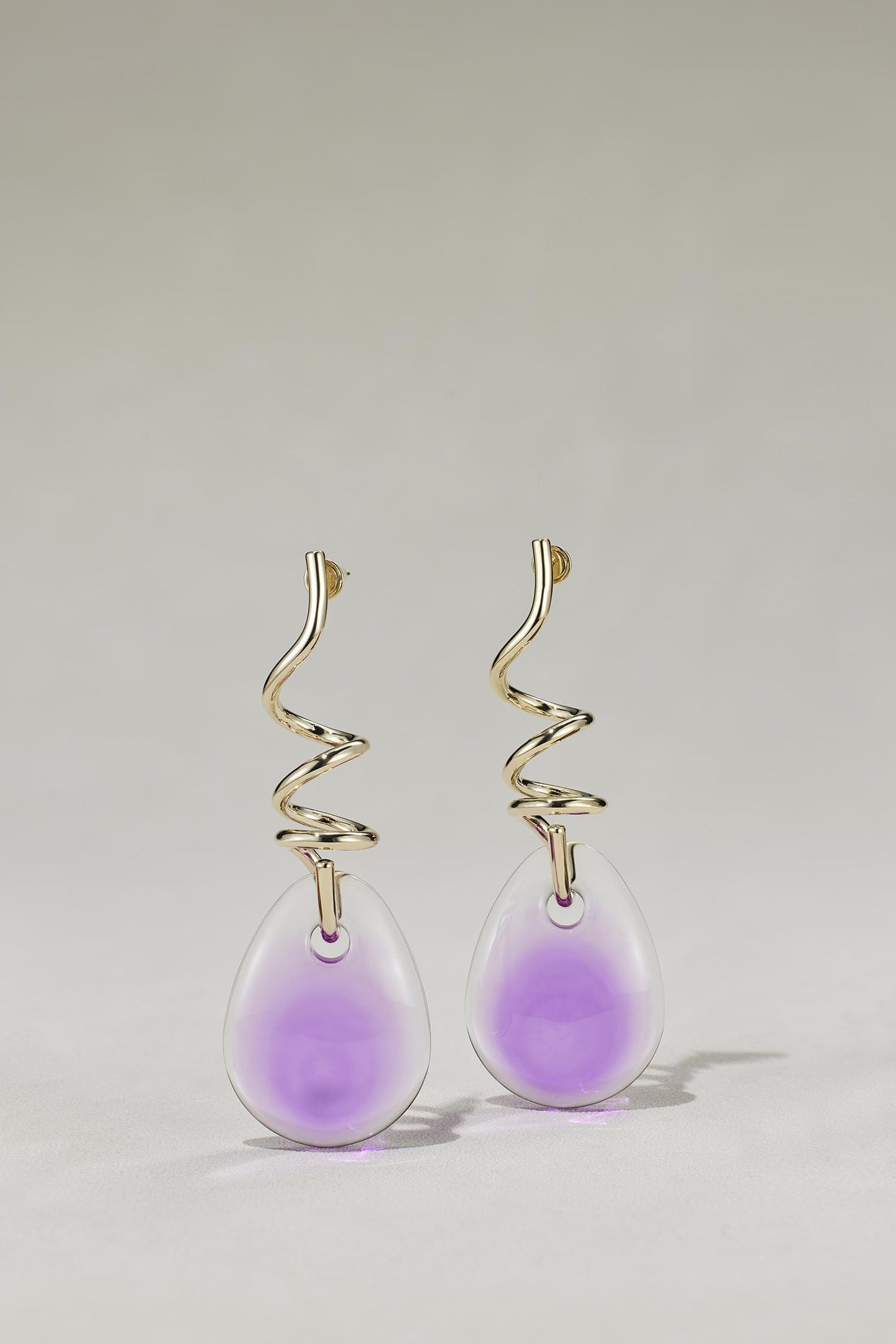 Lucite Twisted Drop Earrings