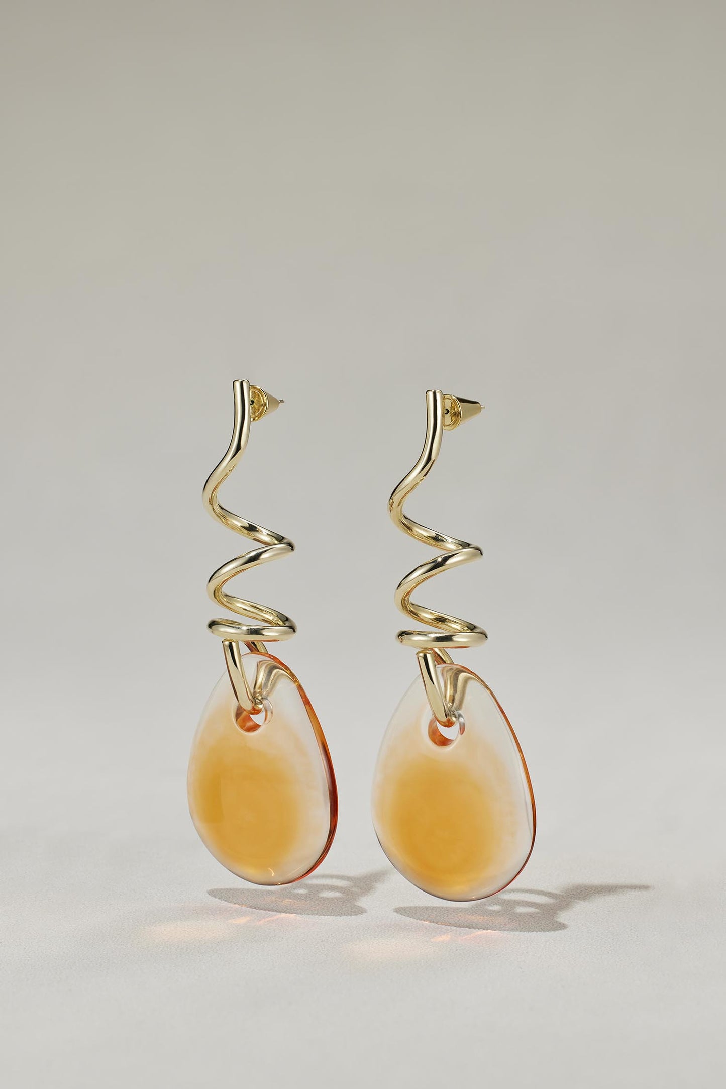 Lucite Twisted Drop Earrings