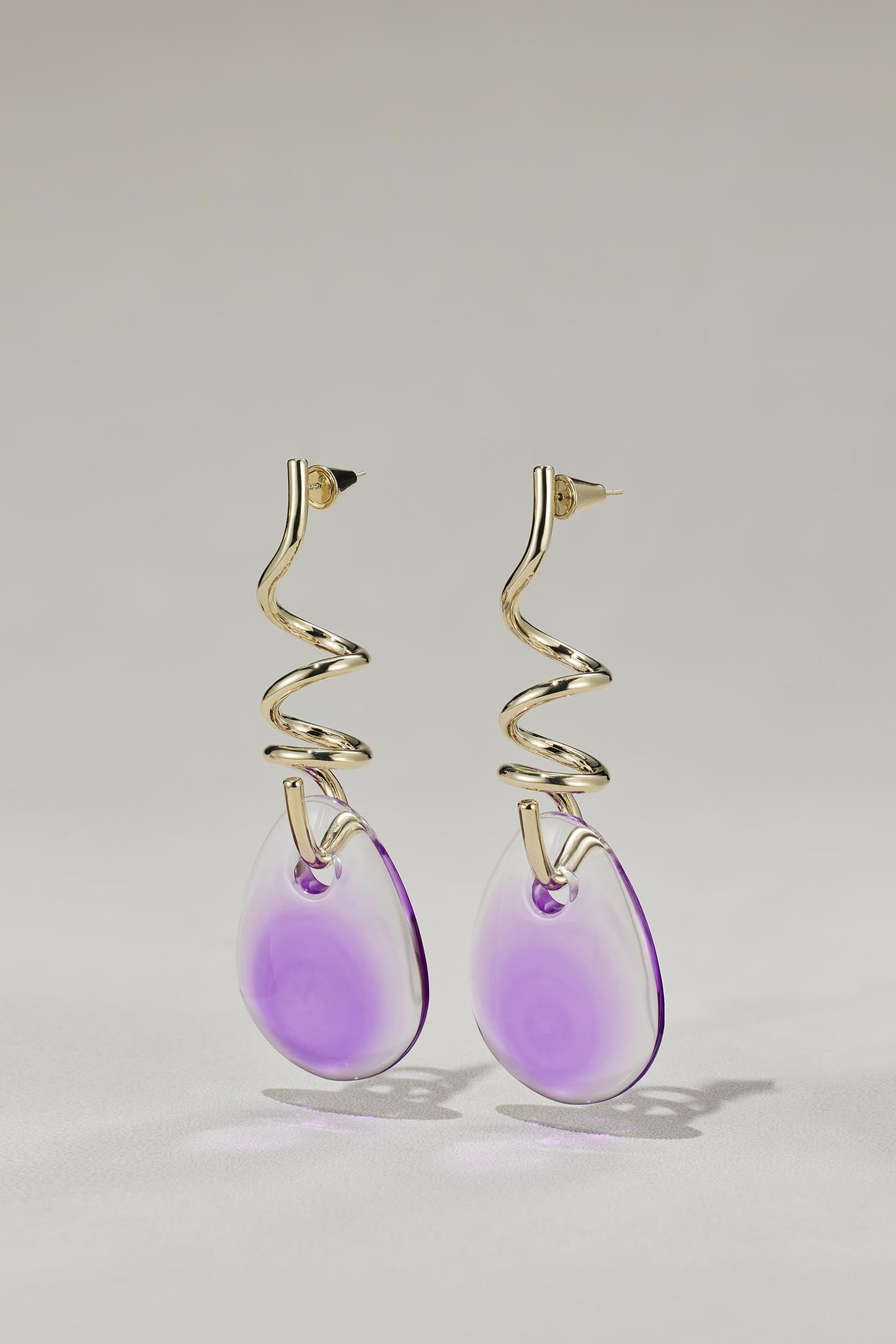 Lucite Twisted Drop Earrings