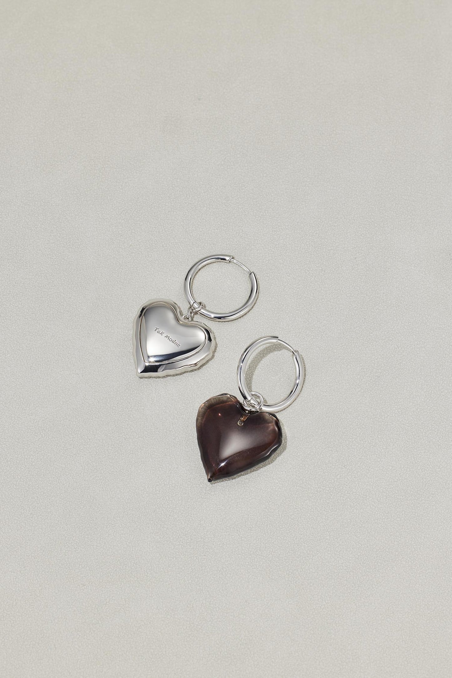 Lucite Dyed Heart Earrings