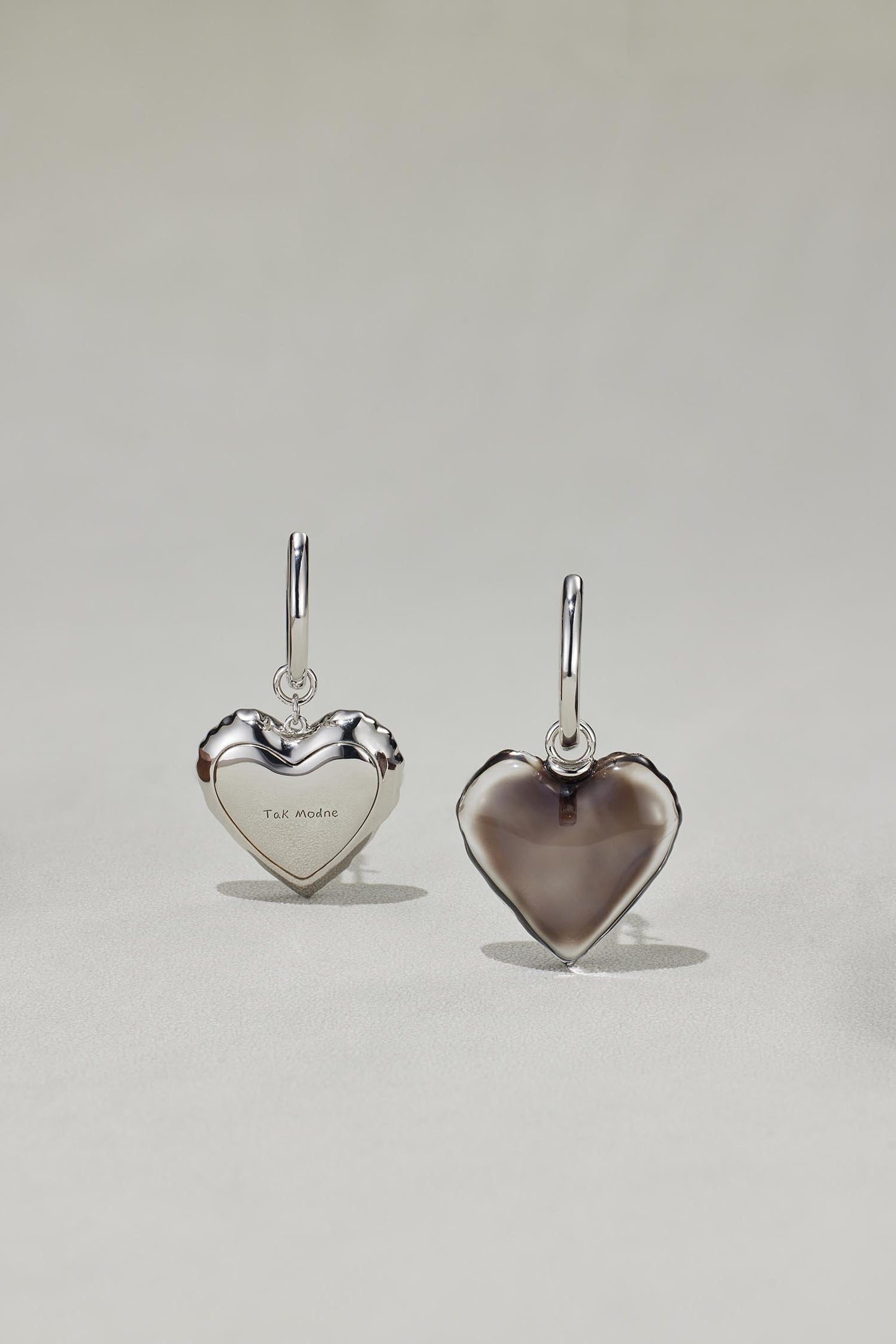 Lucite Dyed Heart Earrings