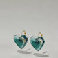 Gradient Lucite Heart-in-Heart Earrings