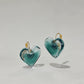 Gradient Lucite Heart-in-Heart Earrings