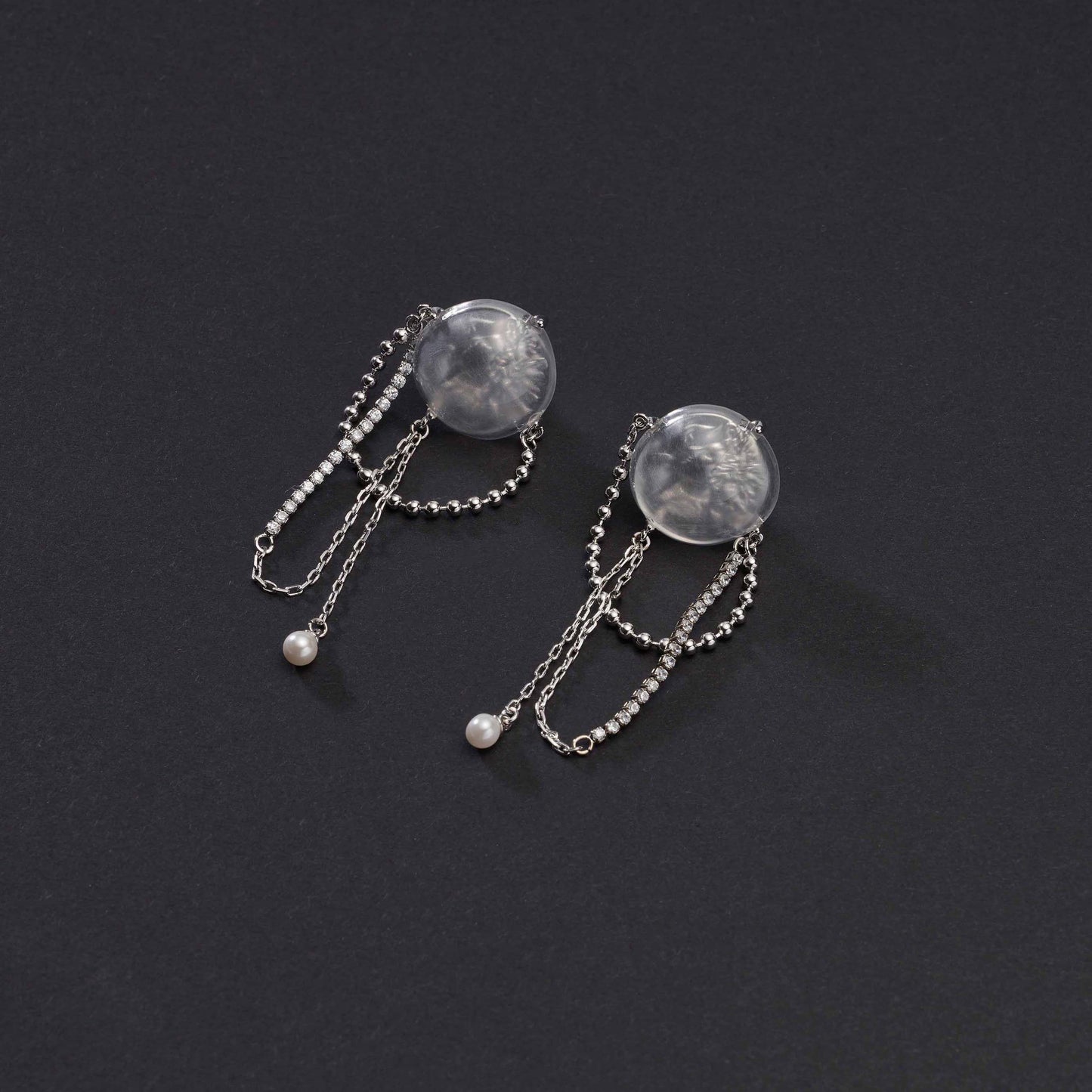 Fashion Matte Clear Lucite Stud Earrings